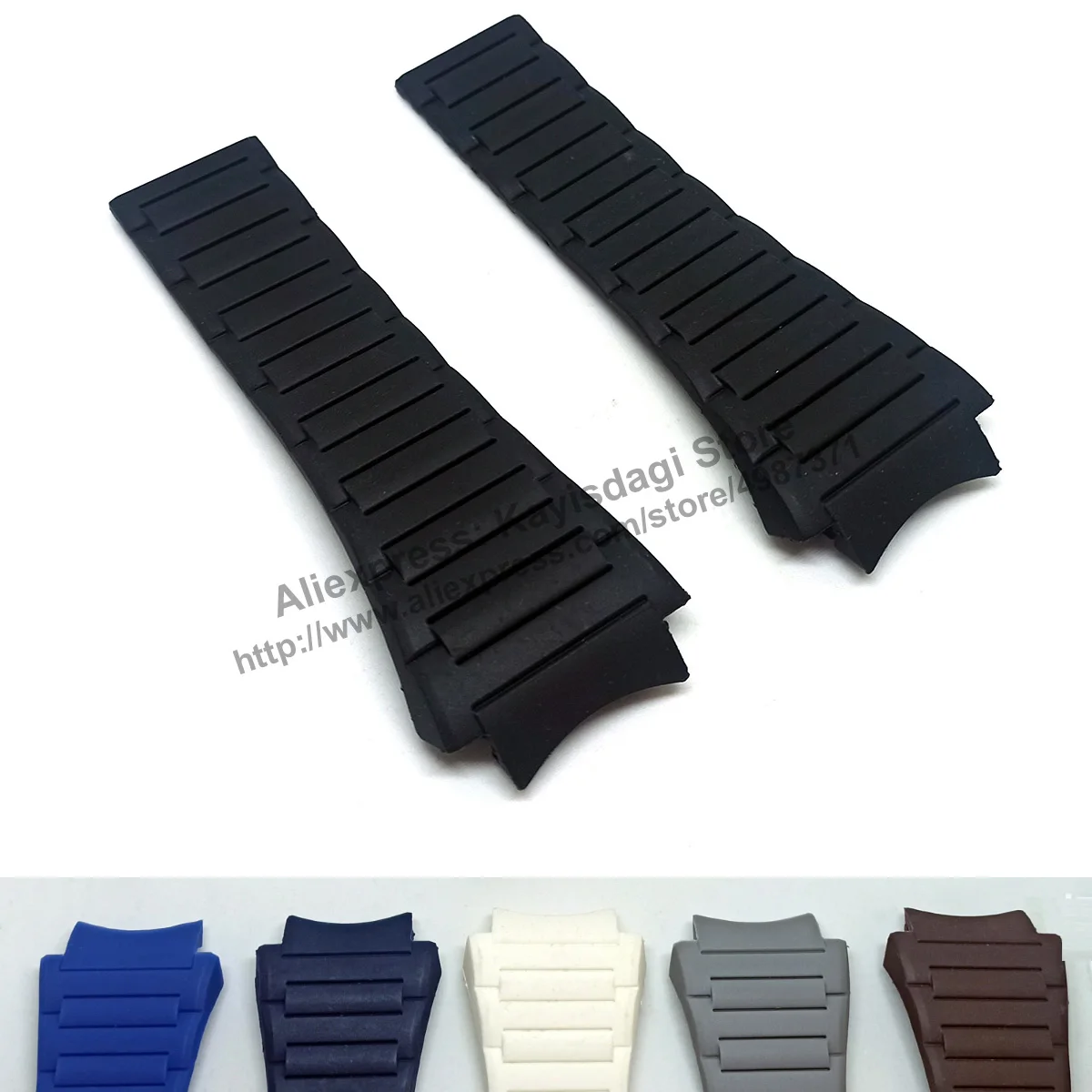 23mm Black , Brown , Blue , Gray , White Rubber Watch Band Strap Compatible for Porsche Design P\'6620 Dashboard P6620 6620