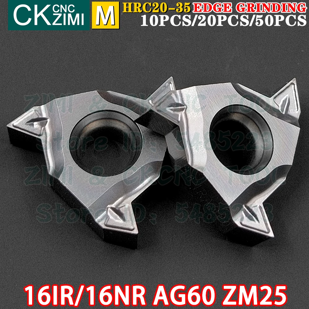 16IR AG60 ZM25 16NR AG60 ZM25 Carbide Chèn Nội Bộ Ren Ngoài Ren Biến Miếng Dụng Cụ Kim Loại CNC Tiện dụng Cụ