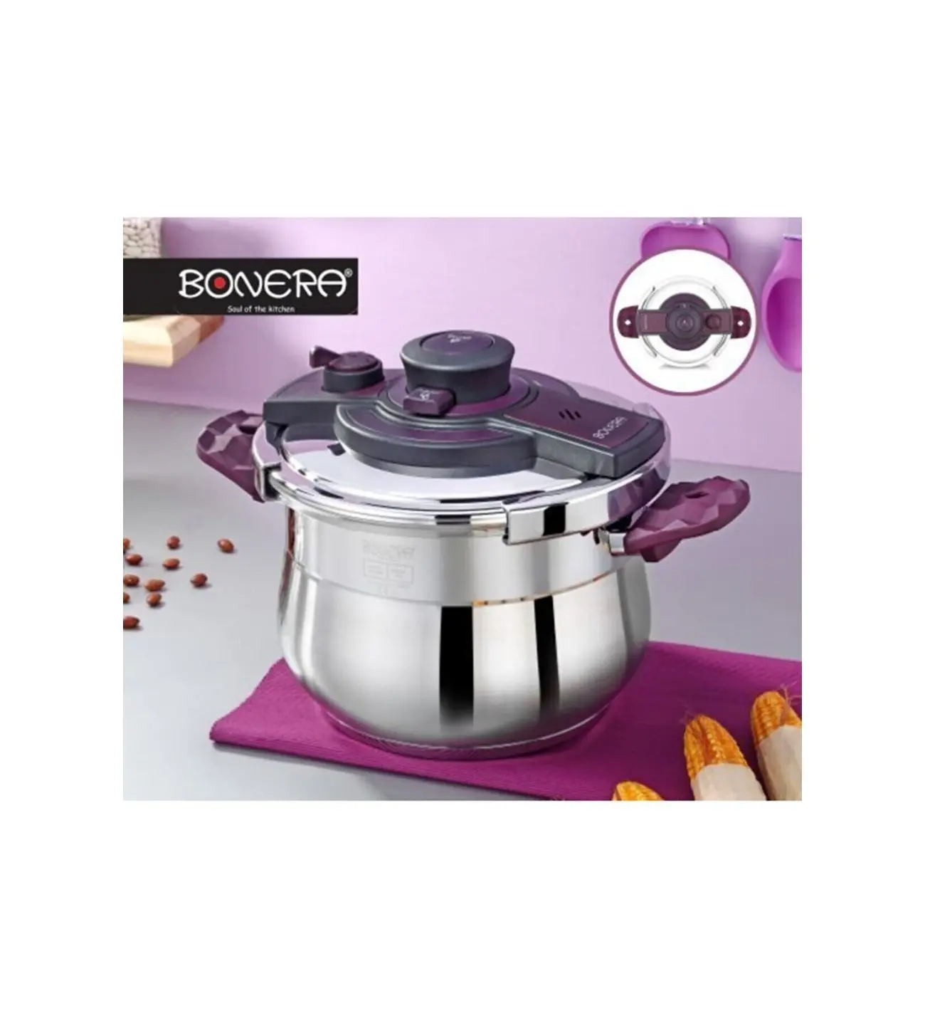 

6 Liter Pressure Cooker Glass Cover Gift 18/10 Stainless Automatic Covered Tarnish Pressure Cooker