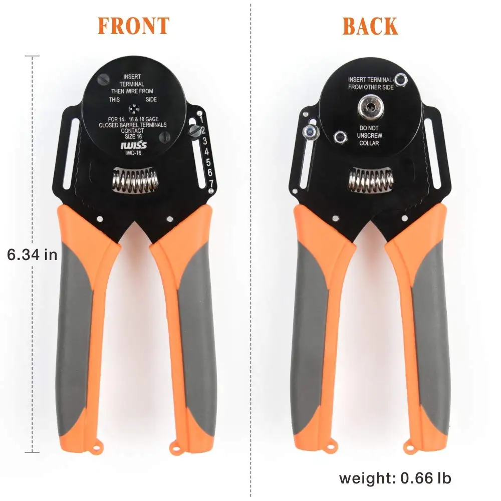 IWISS IWD-16 Mini Crimper Piller 18/16/14 AWG Hand Tool For Deutsch Connector Deutsch DT,DTM,DTP terminal W2 Pliers
