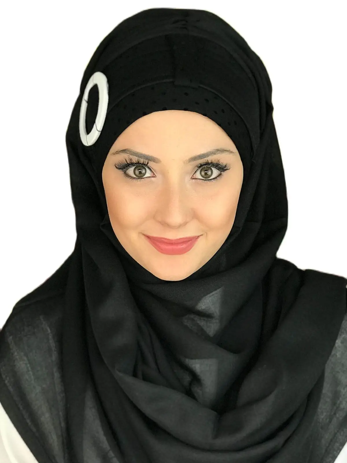 New Fashion 2021 Islamic Headscarf Turban Women's Hat Spring Summer Scarf Bonnet Black Color Spotted Buckle Belt Instant Shawl