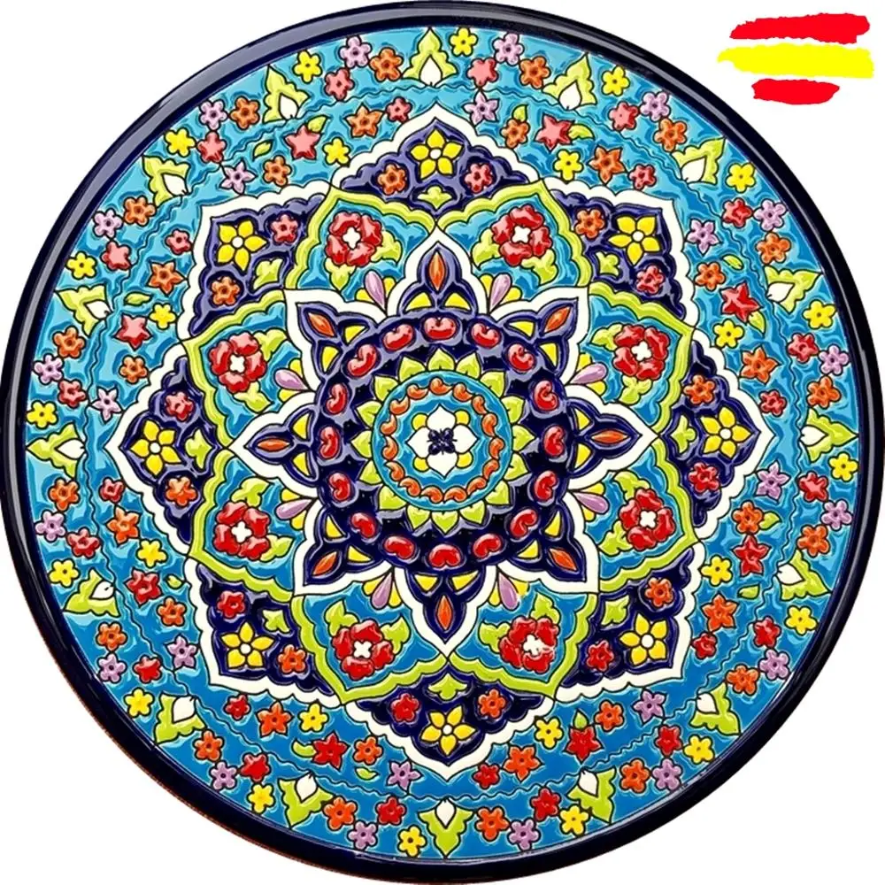 Ceramic plate 29 cm/11.4 inch diameter - Spanish ceramic - enameled up handmade - Made in Spain - MIJASCERAMIC -