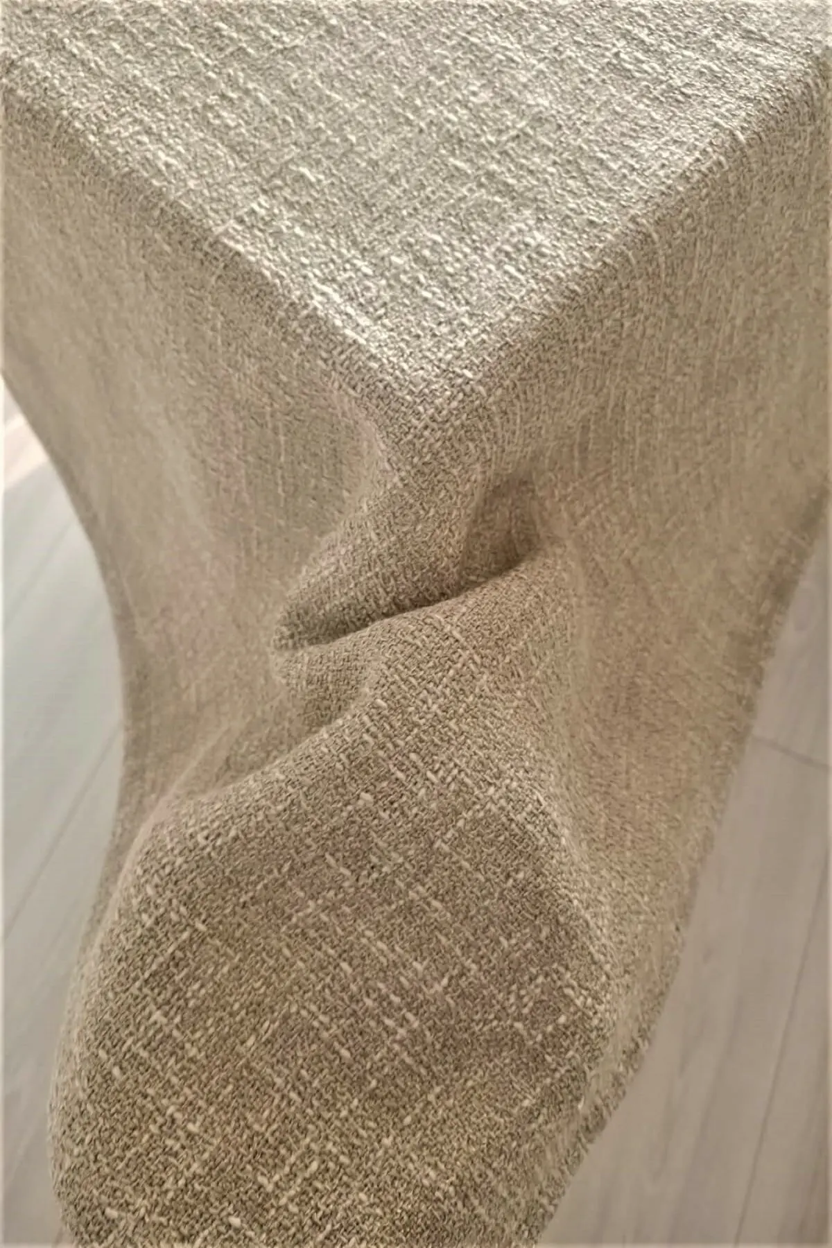 Natural Linen Textured Cream Table Cloth Wedding, Party,Sofa Cover Turkish Cotton For Rectangle Table