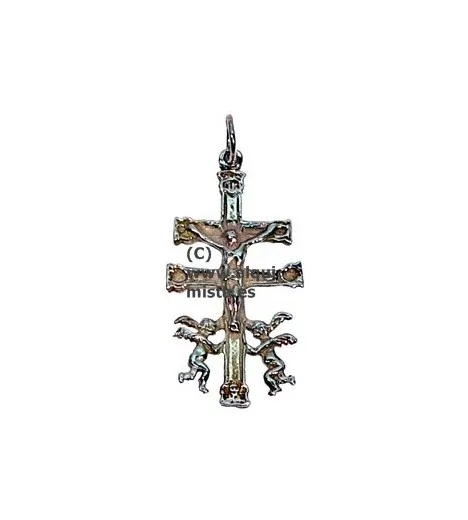 Large silver caraway cross 4 cm