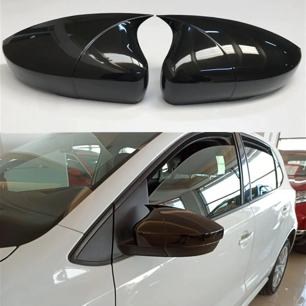 

Bat Rear Mirror Cover For Polo Mk5 6R 6C 61 Vivo Bright Piano Black Case Protector Cap External Tuning Modify Accessories 2 Pcs