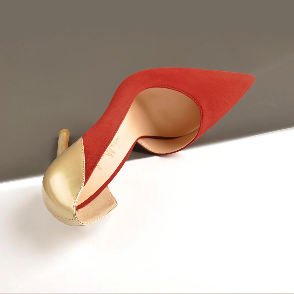 Onlymaker Women Pointed Toe Pumps Side Space Sexy 12cm High Heel Slip On Stiletto Pumps Big Size Shoes
