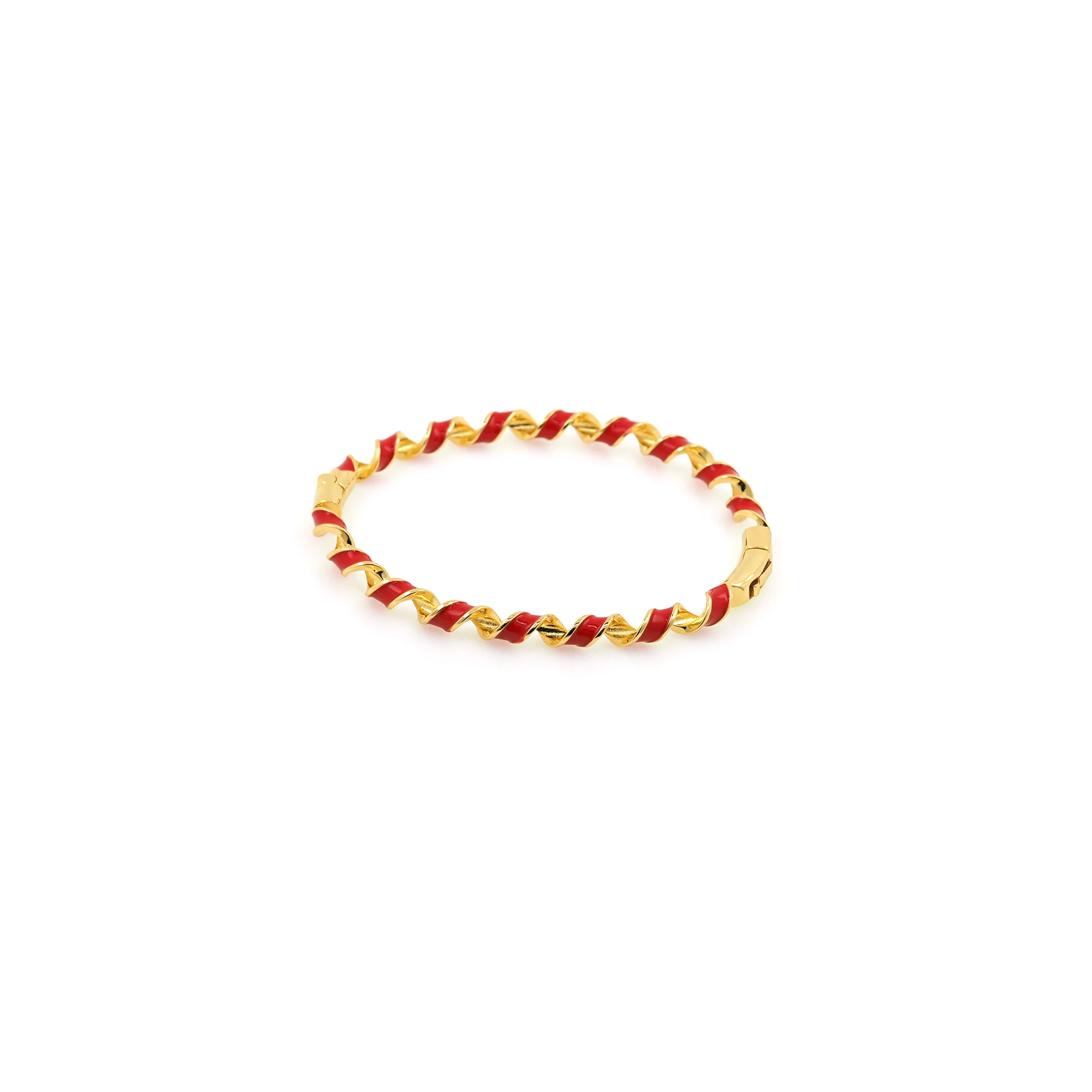 Pulsera abierta de esmalte geométrico trenzado para mujer y niña, brazalete colorido de cobre chapado en oro, estilo Punk, 4 colores