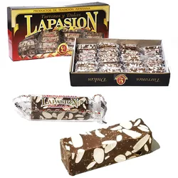 Porciones de Turrón Bombón Almendra 2.5Kg | Los imprescindibles de la Navidad. No puede faltar el turrón de chocolate con almendras | Producido con cobertura de chocolate con leche, almendra tostada entera, troceada