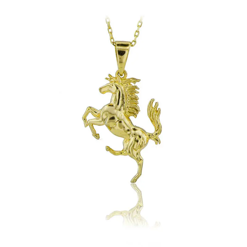 Horse Necklace 925 Sterling Silver Equestrian Necklace