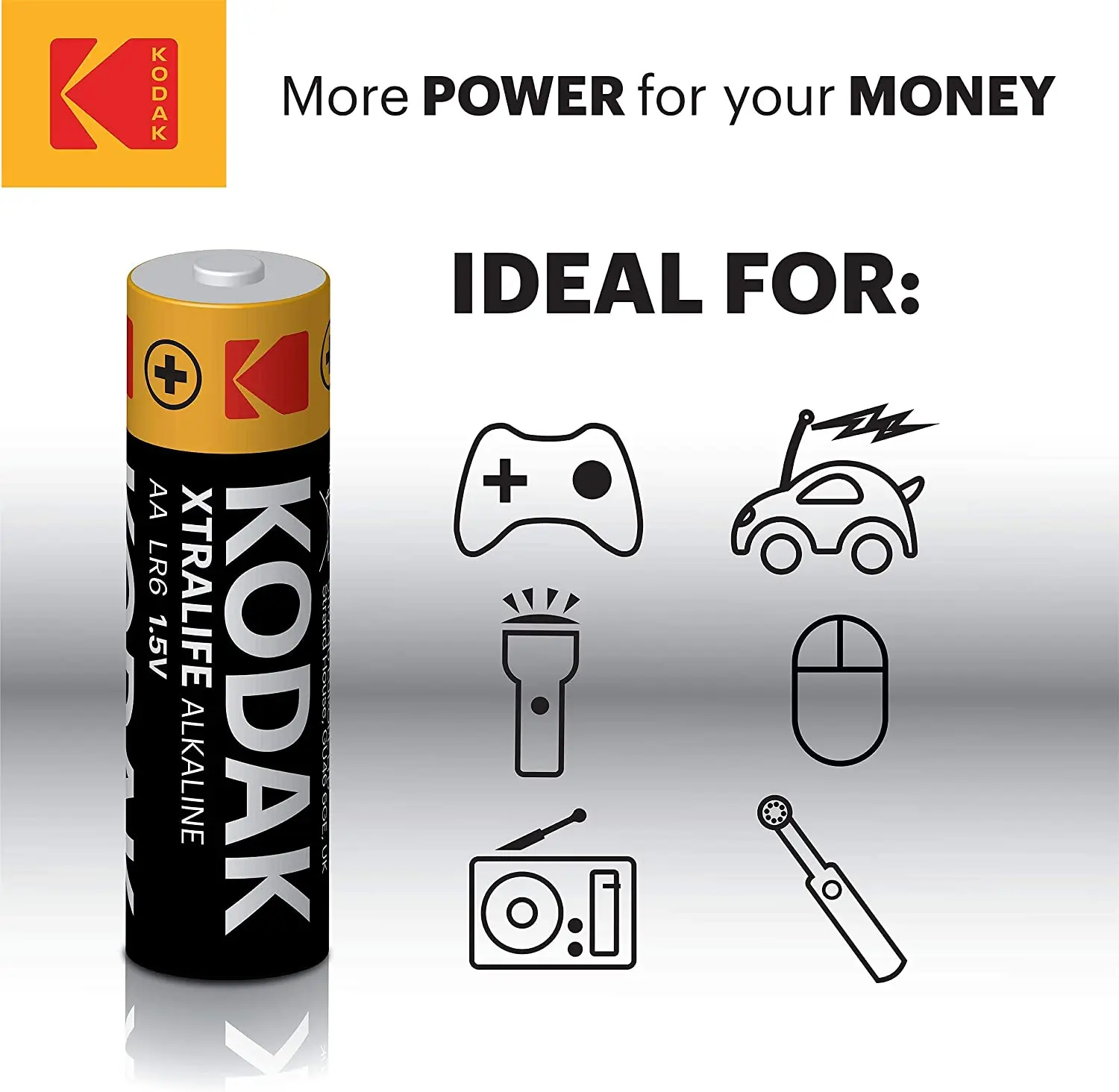 KODAK AA LR6 XTRALIFE ALKALINE PACK 40 battery battery rated voltage: 1.5V