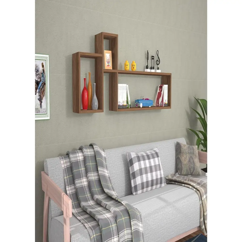 Shelf&Shelf MADE IN TURKEY Modern Shelf Color Options Living Room Wood Wall Book Holder Organizer Bookshelf Rack Bookcase