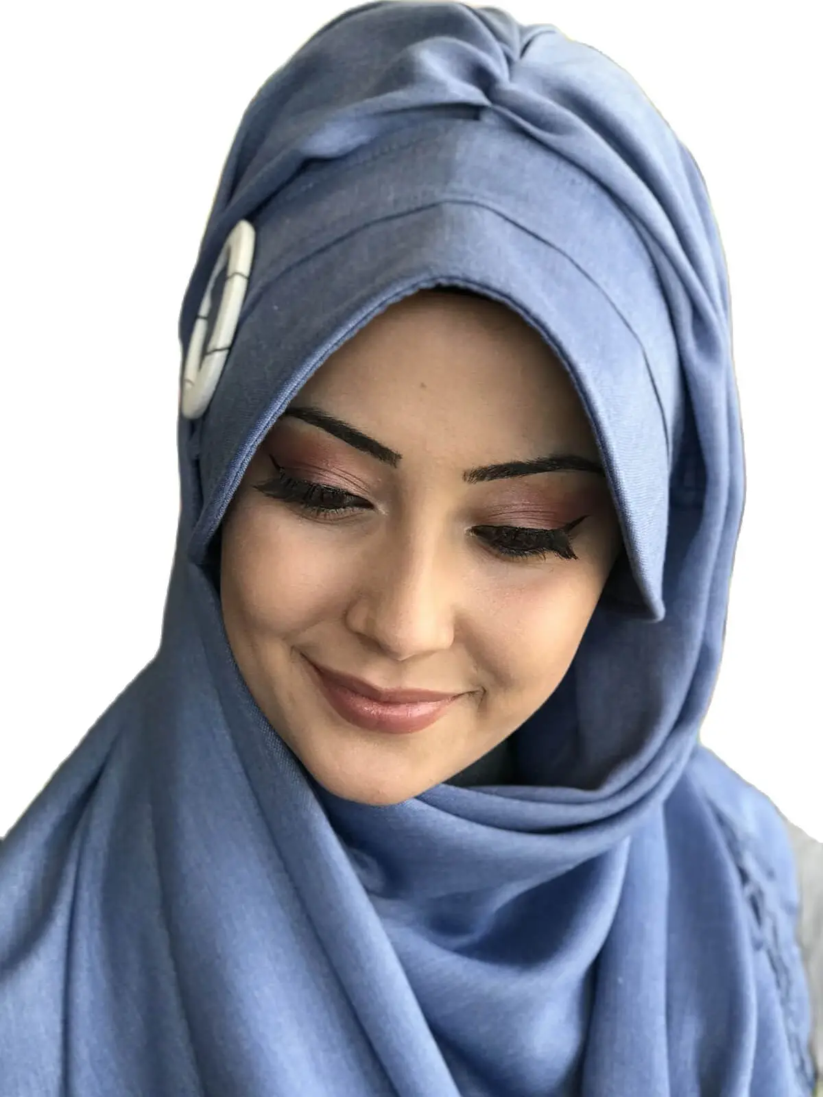 New Fashion 2021 Muslim\'s Hijab Islamic Clothing Turban Spring Summer Season Foulard Scarf Navy Blue Buckle Woman\'s Hat Shawl