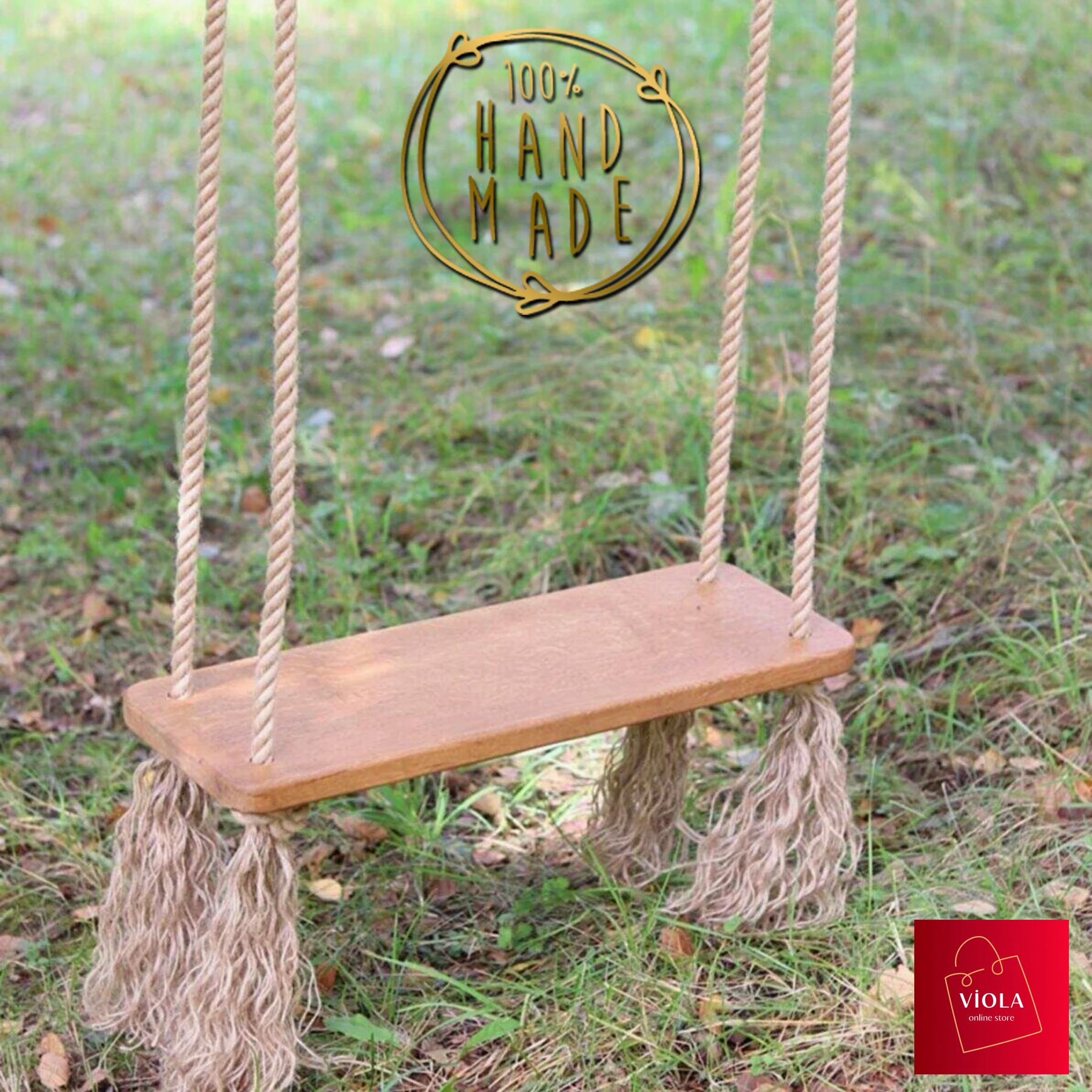 Wooden Durable Child Adult Swing Home Garden Picnic Jungle Jute Rope Sturdy Quality Product Play Entertainment