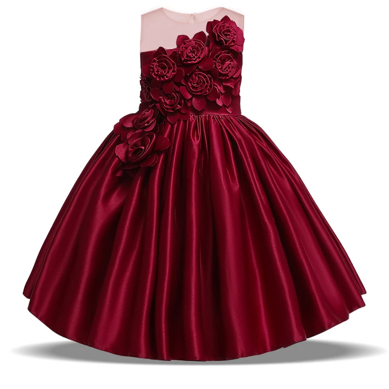 Summer Flower Girl Dress Children Costume Bow Party Wedding Kids Dresses For Girls Evening Briidemaid Prom Gown Vestido 8 10 Yrs