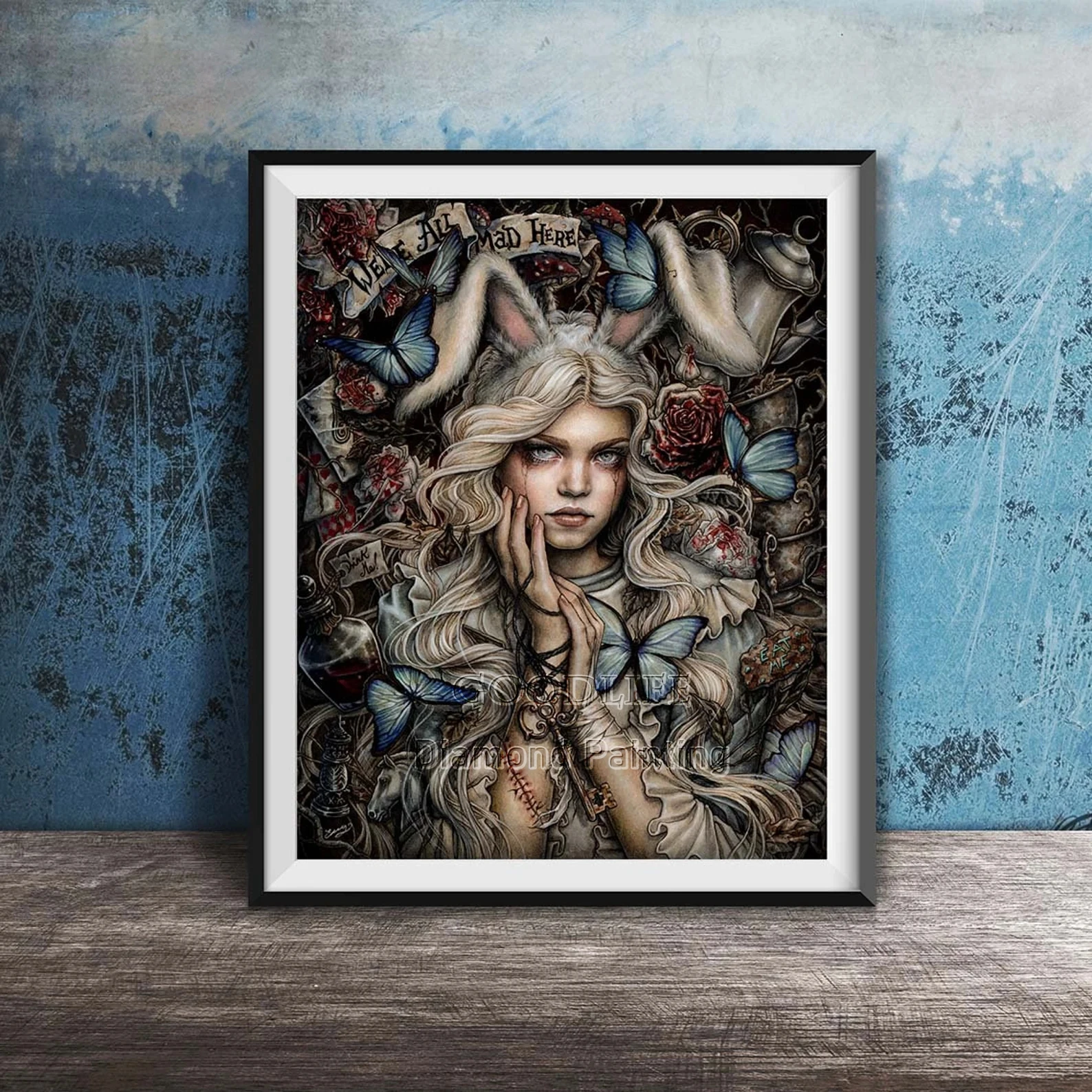 

Alice In Wonderland 5D DIY Diamond Painting Embroidery Dark Fantasy Gothic Art Full Square Round Cross Stitch Mosaic Home Decor