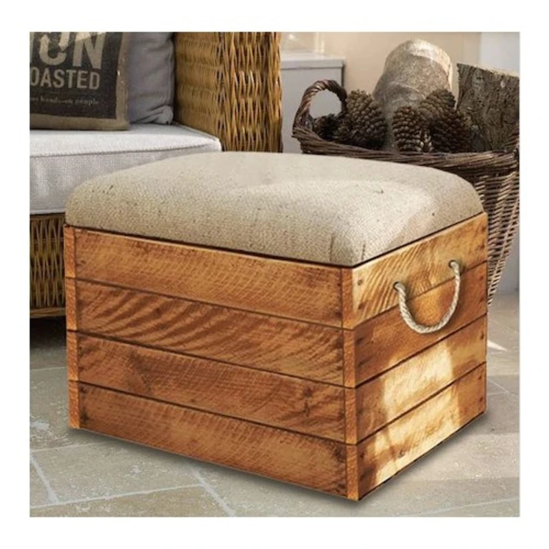 Weblonya Wooden Box Puff Bench Pine Tree 42 X48X30 Cm Free Fast Shipping From Turkey