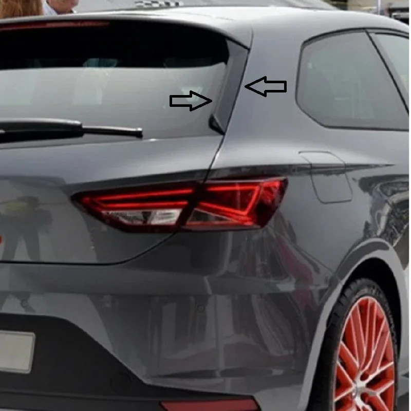 For Seat Leon spoiler tail wing trunk piano black color 2 pieces additive spoiler ABS plastic car accessory for Leon FR Cupa