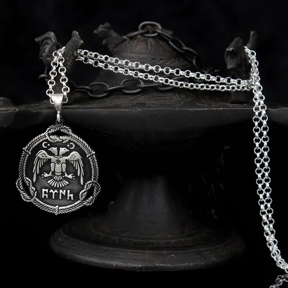 

Göktürkçe Turkish Written Seljuk Armalı 925 Sterling Silver Men 'S Necklace, Made in Turkey, Original Jewelry, men For Gift Accessories