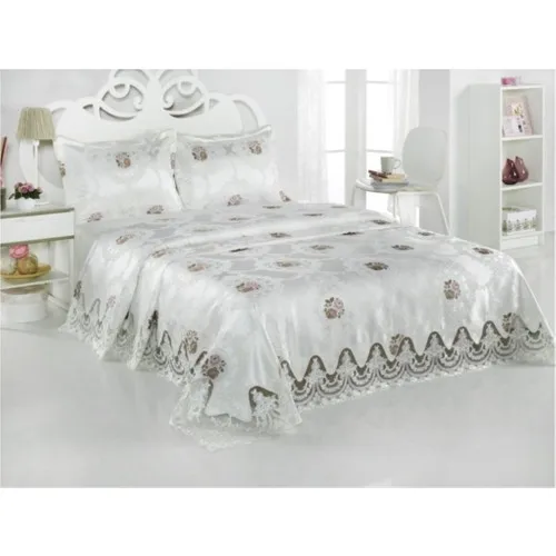 Sea Home Double Bed Cover-Heather Cream 240x265 cm