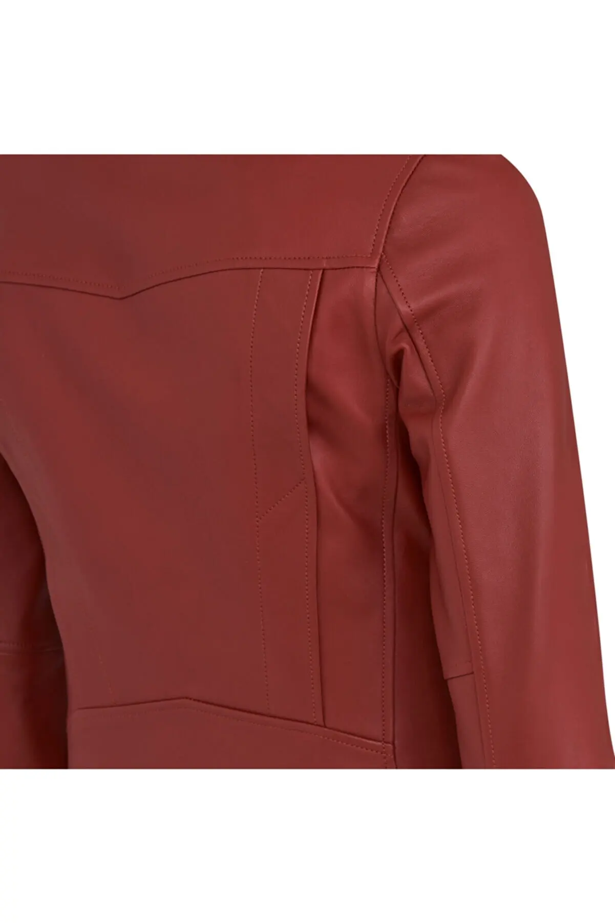 Veste de motard rouge en peau de mouton véritable pour femmes, vêtements d'automne et de printemps à la mode