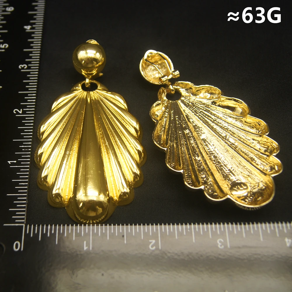 New Italy 18K Gold Big Earrings Jewelry Ladies Fashion High Quality Earring For Women Party Accessories Gift Gold Silver Color