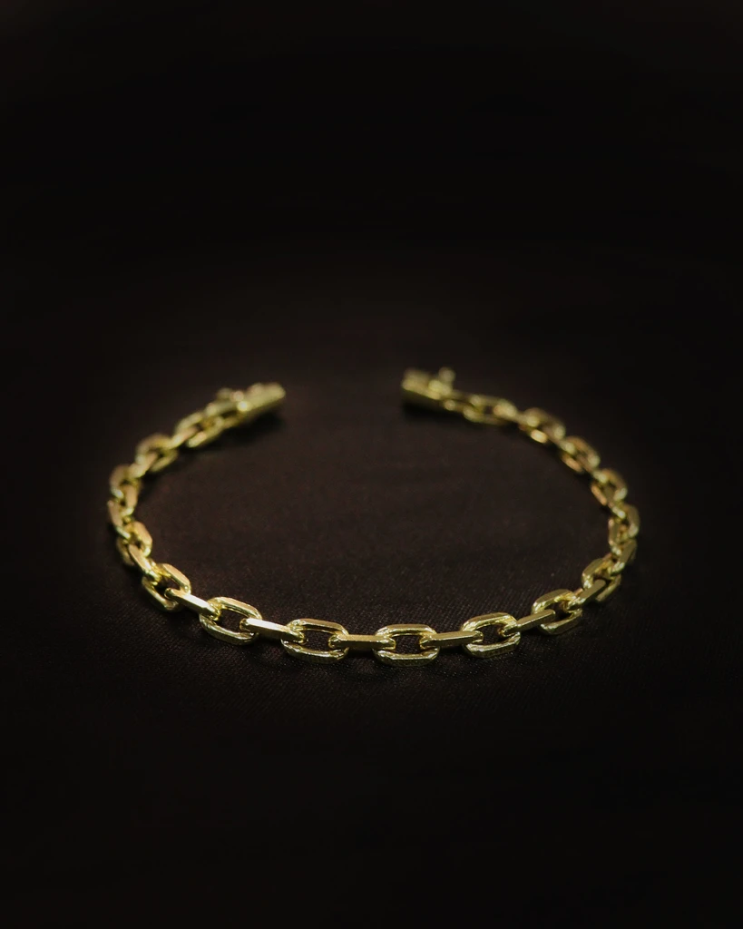 QUINA 6MM Identical to 18K Gold Old CADEO Coin Bracelet (Eternal Guarantee in Color) Does not peel, does not darken