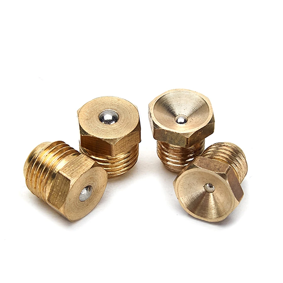 M6 M8 M10 Brass Grease Nipples , Concave Oil Plug Flat Grease Nipple ,M004 M005