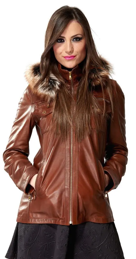 Carmen Furry Rosa Genuine Leather Women Jacket Coat Real Original Lambskin Autumn Winter 2022 Biker Slim Large Size Nostaljık