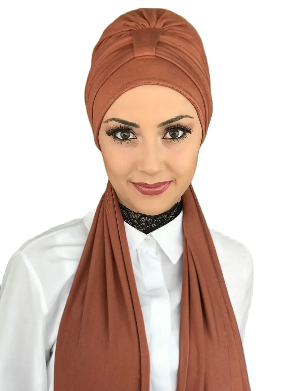 New Fashion 2021 Hijab Turban Lady Hat Seasonal Scarf Hijab Foulard Single Size Tile Color Scarf Bone