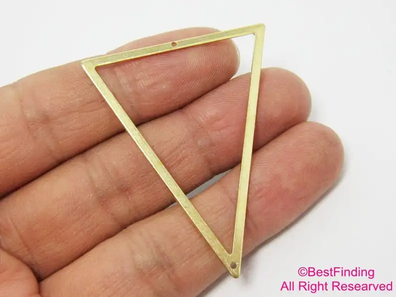 6pcs Triangle Earring Charms, Brass Connector Findings, 50x40mm, Necklace Pendant, Jewelry Making Supplies R611