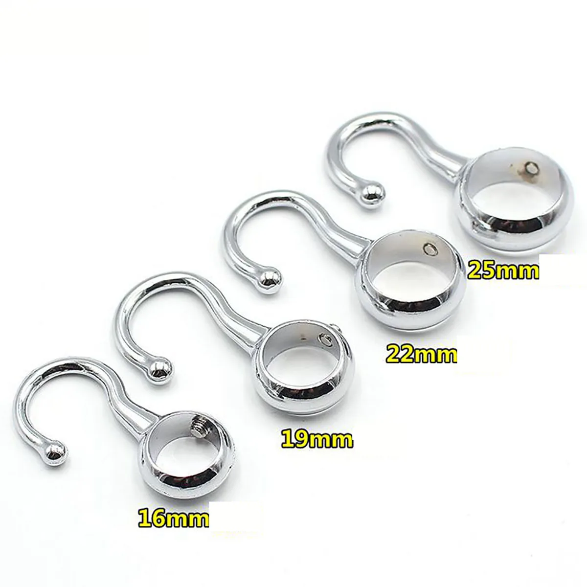 1Pcs 16/19/22/25mm Pipe Diameter Zinc Alloy Metal Clothing Rod Fixed Positioning Clothes Hook Kitchen Bathroom Accessories