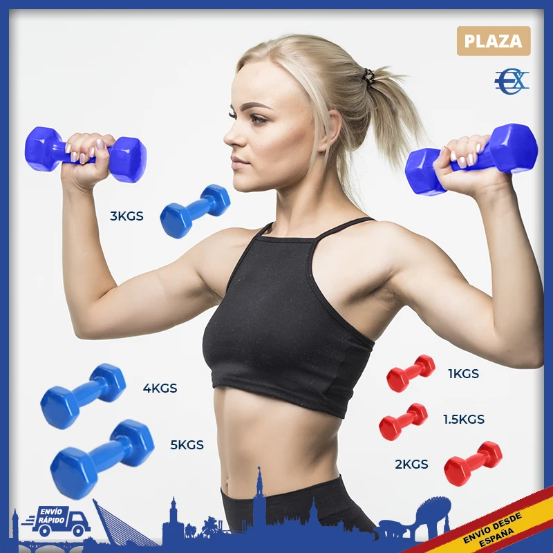 EUROXANTY®Weights 1kg 1.5kg 2kg 3kg 4kg 5kg | Dumbbell 4kg | Exercise at home | Sport at home | Gym Equipment | Set weights