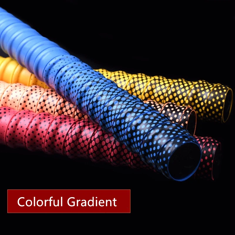 180cm Gradient Colorful Thickened Sport Fishing Rod Sweatband Anti-Slip Sweat Tape Wraps Badminton Tennis Racket Grip Tape