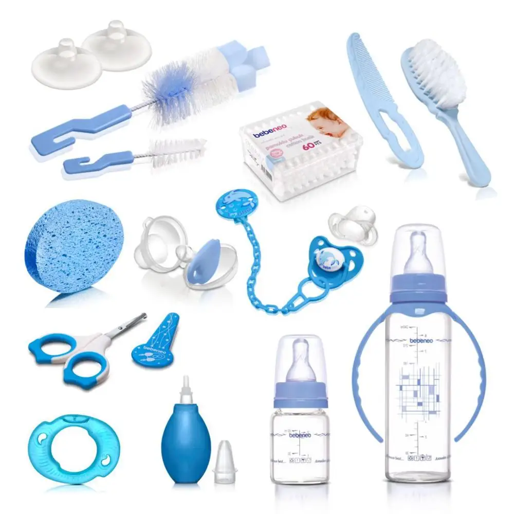 BEBENEO Baby feeding bottle Luxury set, baby bottle brushes, pacifier, nipple storage, teethers, nasal Aspirator Made in Turkey