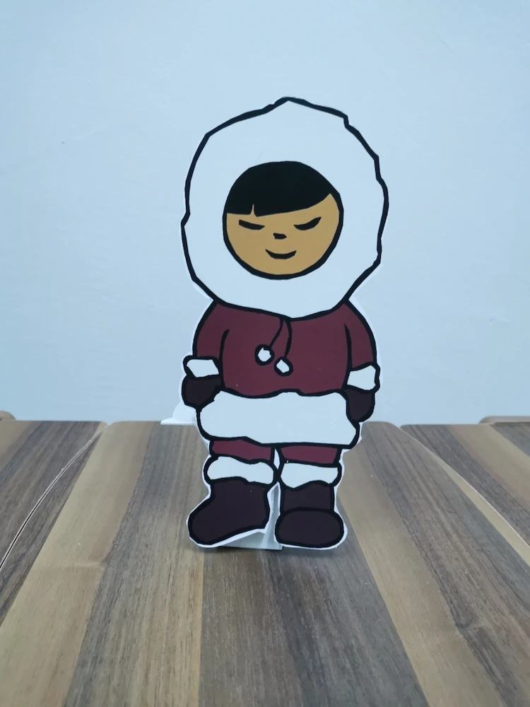 Eskimo Boy Foam-board Cutout Standee with Cardboard Stand, Kids Birthday Decoration, Winter Concept Party Supplies