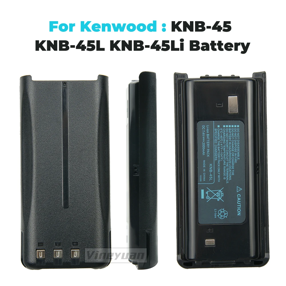 KNB-45L 2000mAh Li-Ion Battery for Kenwood  NX-340 TK-2200 TK-2207 TK-3207 TK-2312 TK-3202 TK-3312 Radio --KNB-45L, KNB-45Li