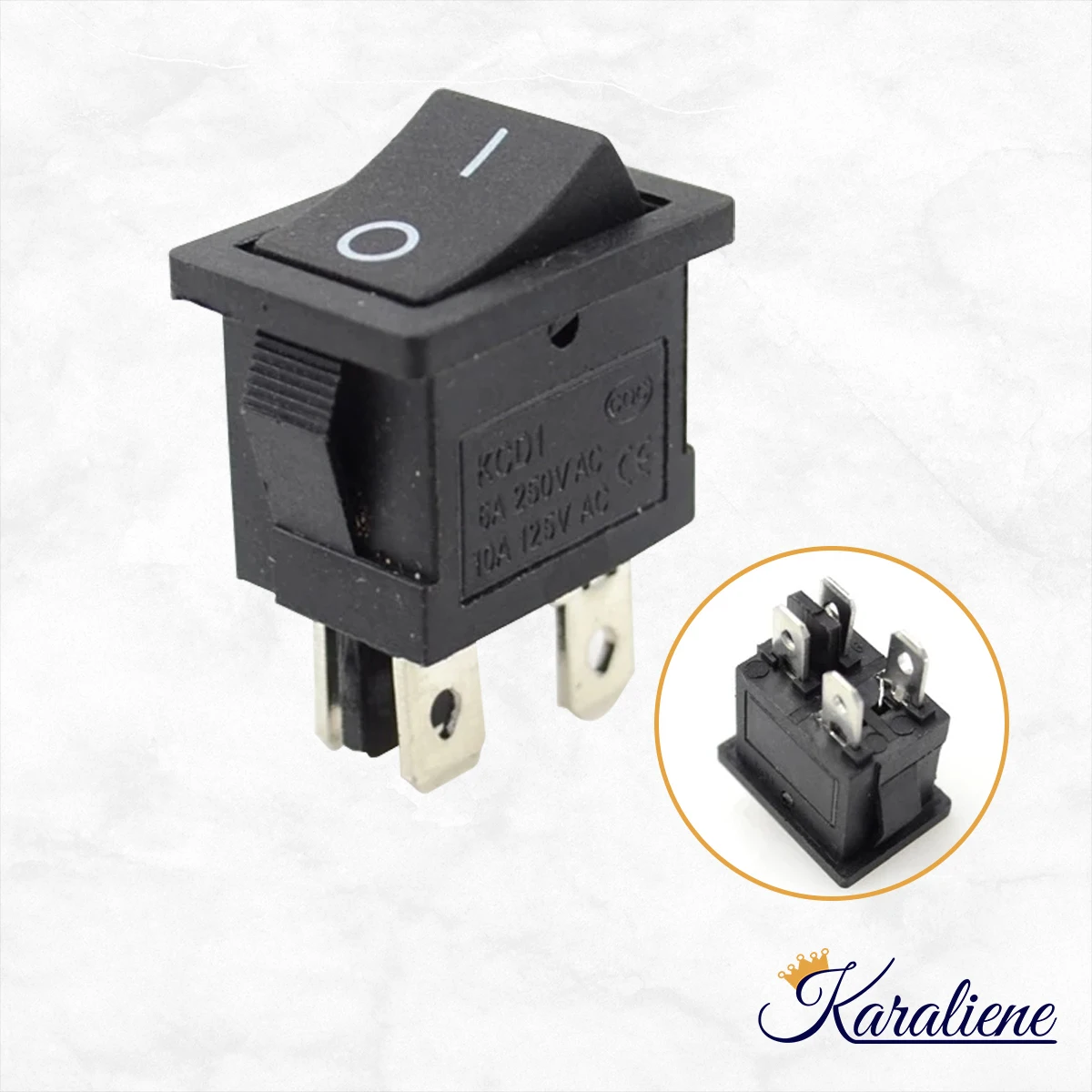 2pcs KCD1-104 ON-OFF Rocker Switch 4 Pins 15*21mm 6A 250VAC/10A 125VAC