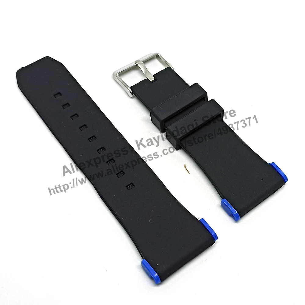 28mm Black Soft Silicone Watch Band / Strap Compatible for Puma Ultrasize PU103911009 PU103461005 PU103981006 PU103461021