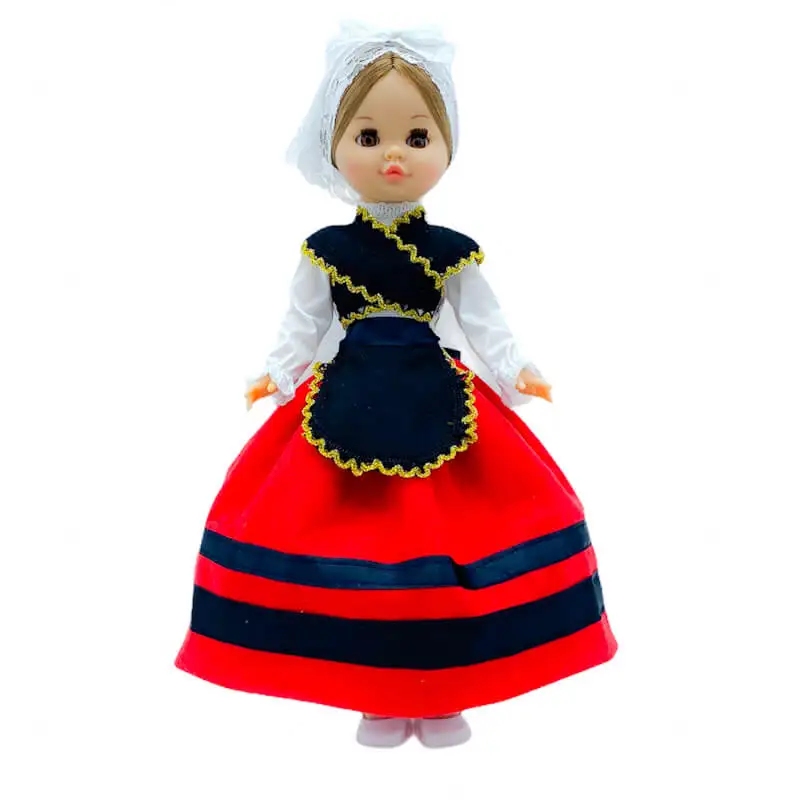 Original Sintra doll collection 40 cm typical Asturian Asturian regional dress. Manufactured in Spain by Folk crafts.