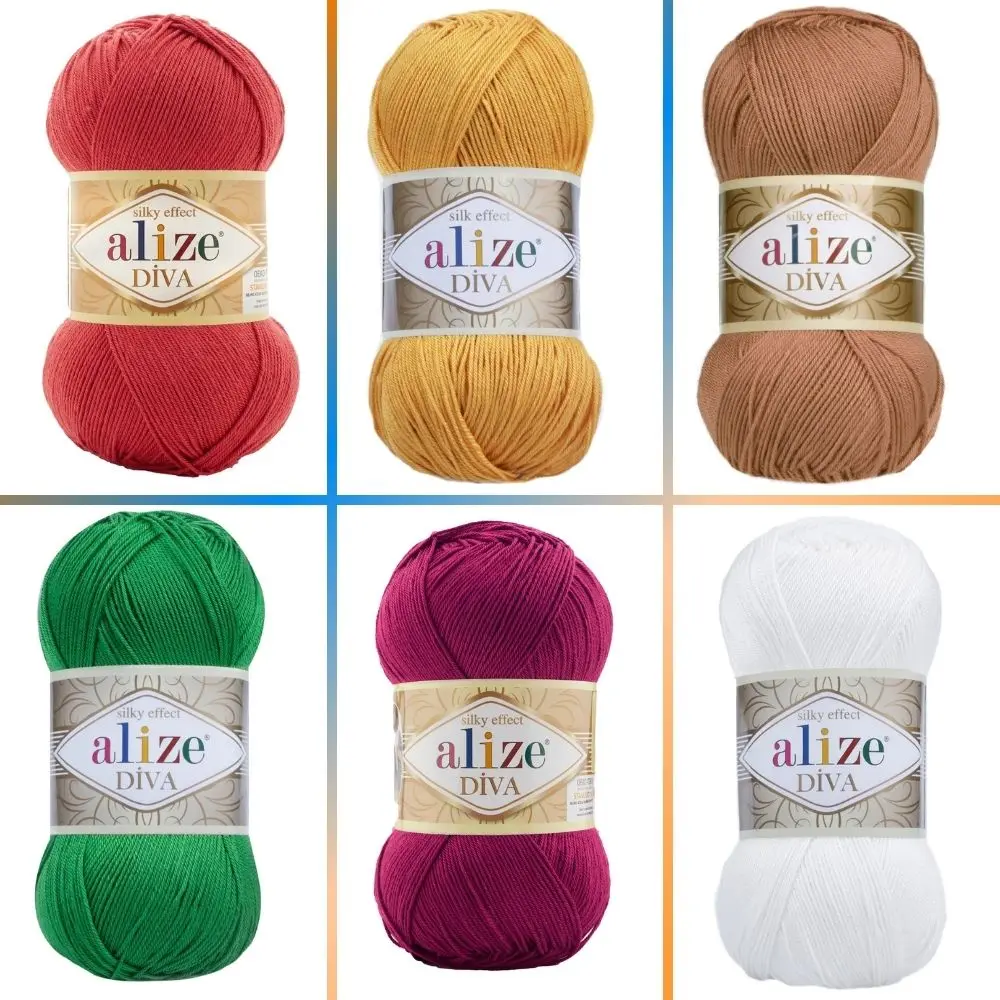 Alize Diva Ball Hand Knitting Yarn, 100 Grams 350 Meters, Acrylic, Thread Spring / Summer Season, Crochet, Clothes, Sport, Cardigan, Blouse,