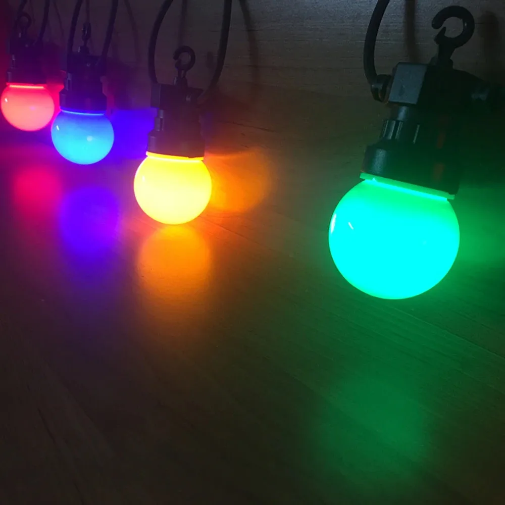 IP65 LED Globe G50 Multicolor Bulb String Connectable Outdoor Colorful String Lights For Decorative Wedding Christmas Garland