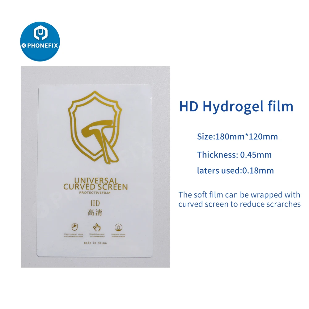 PHONEFIX Film Hidrolik Fleksibel untuk iPhone iPad Lapisan Pelindung Layar Depan Anti Biru/HD Lembar Hidrogel untuk Mesin Pemotong