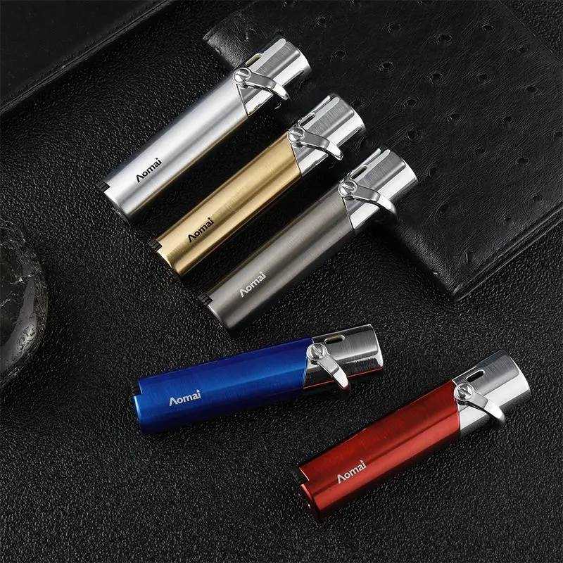 

Windproof Metal Cigarette Cigar Lighter Butane Gas Lighters Mini Torch Jet Lighter Blue Flame 1300C Smoking Accessories