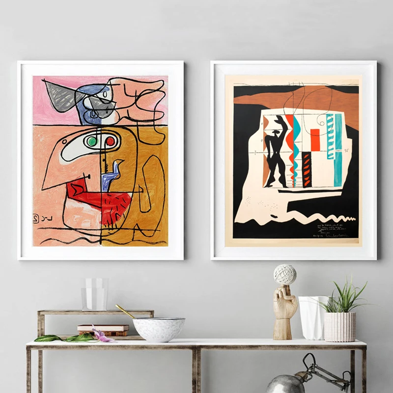 Le Corbusier-Póster Vintage francés, obra de arte de exposición, impresiones en lienzo, pintura abstracta, regalos de artista, decoración de Arte de pared para sala de estar