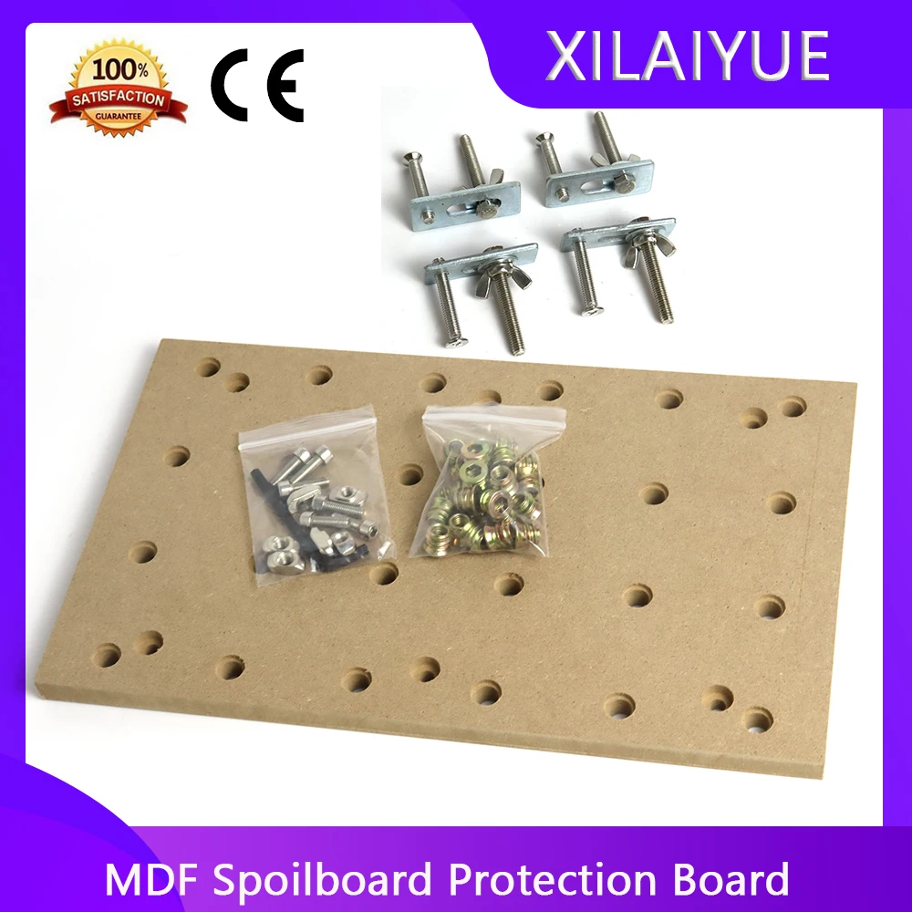 

MDF Spoilboard 30*18 Engraver machine Workbench protection board with Pre-installed M6 Holes (6mm) CNC Accessories