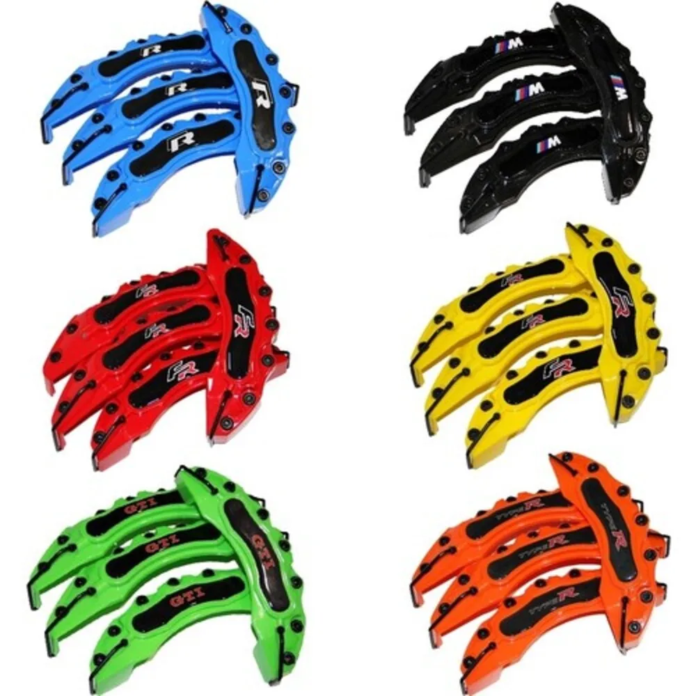 

4 Pcs Universal DECORATIVE BRAKE CALIPER COVER ABS Plastic Caliper Cover Set of 4 Set FR 7 Farklı renk Blue-Red-black Color