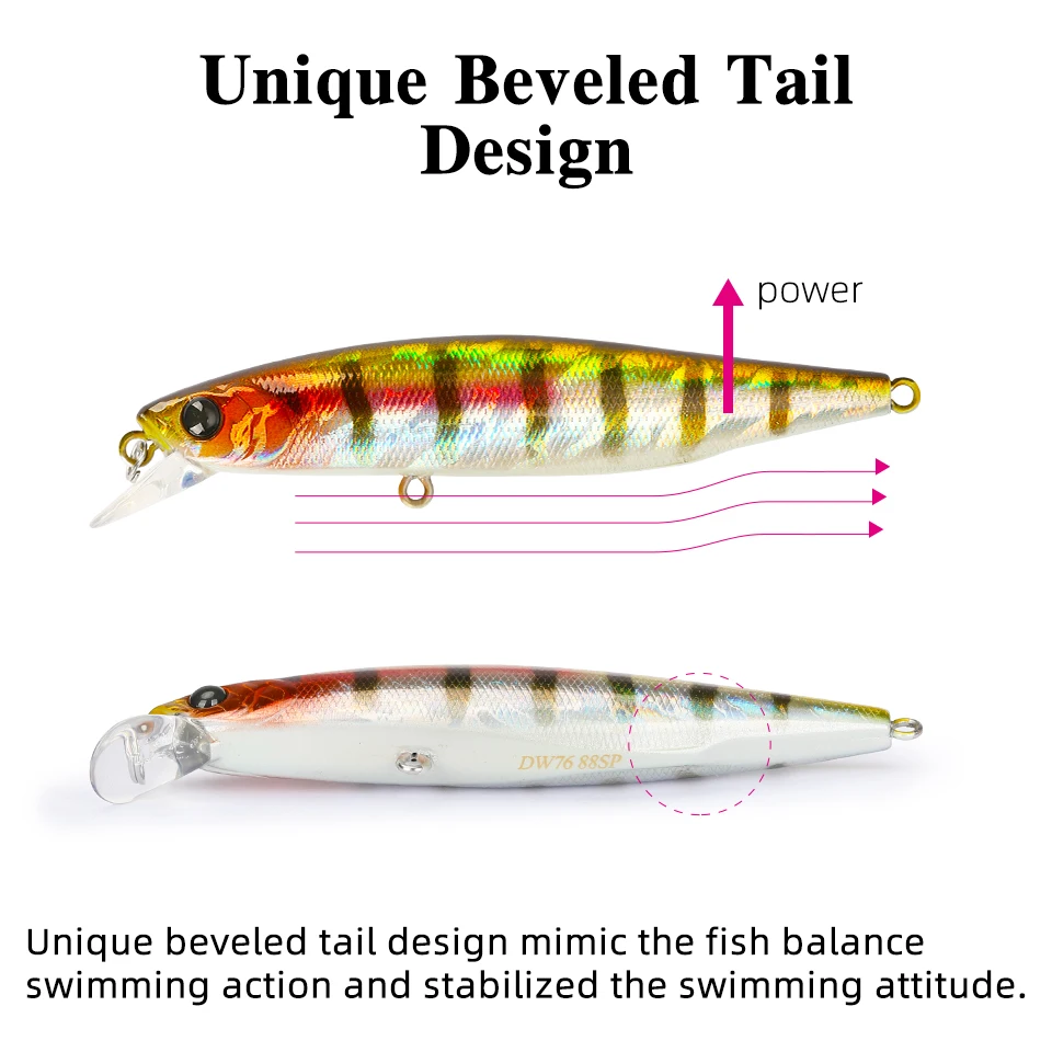 Tsurinoya 88SP Jerkbait Suspensión – Señuelo minnow para lucio y lubina - imagen 2