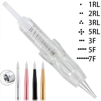 เข็มสักสักแต่งหน้าถาวรสำหรับสัก PMU เครื่องชุดคิ้วริมฝีปาก 1R 2R 3R 5R 3F Microblading Tattoo Supplies
