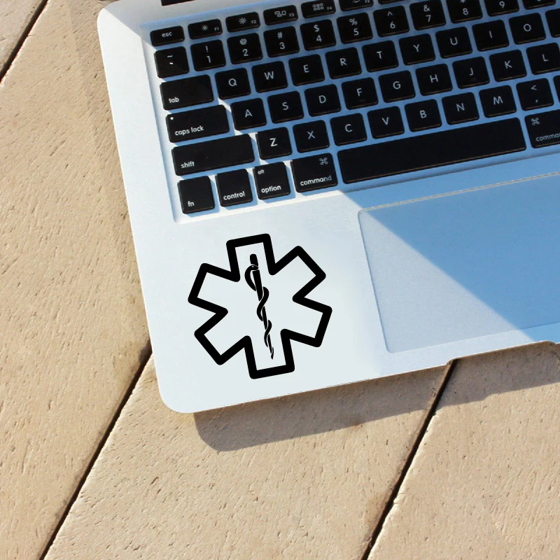 Star of Life RN Rod of Asclepius Decal Laptop Vinyl Sticker for Apple Macbook Decor Medical Star with Snake and Staff Car Decals