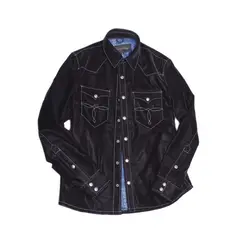 Men's Leather Jacket Sheepskin Light Silky Stretchy Slim Embroidery Cowboy Motrocycle Coat America Retro Clothing